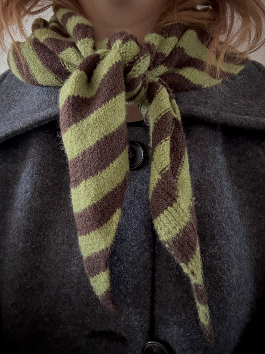 Wool-Blend Stripe Triangle Scarf