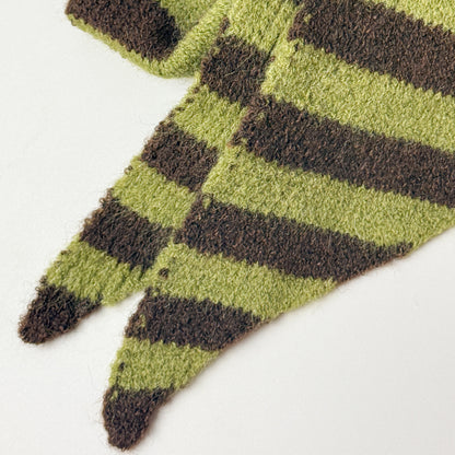 Wool-Blend Stripe Triangle Scarf