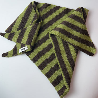 Wool-Blend Stripe Triangle Scarf