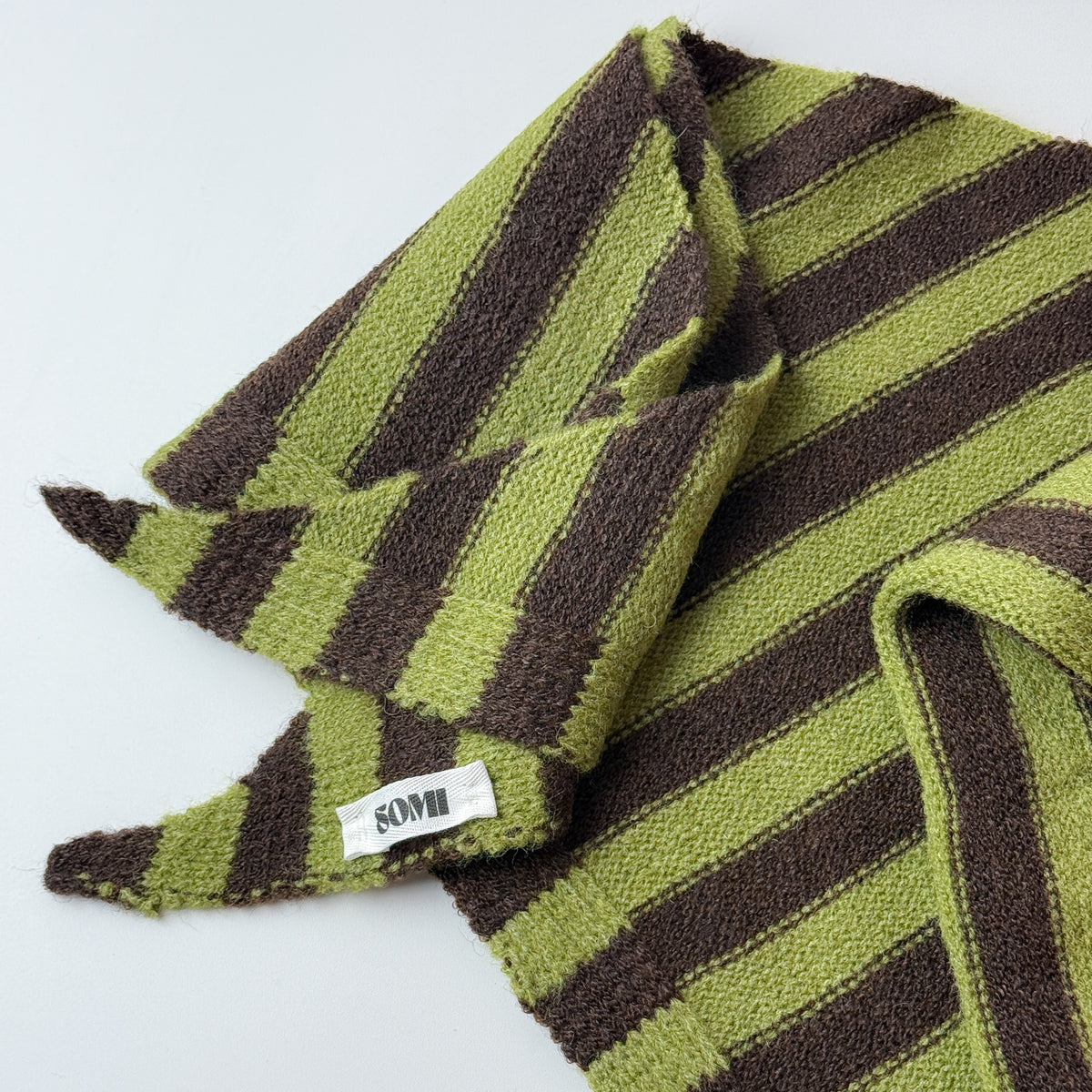 Wool-Blend Stripe Triangle Scarf
